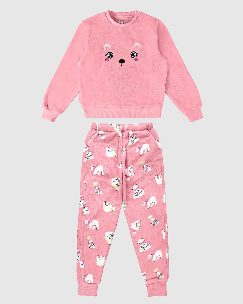 Pijama Feminino Linha Família Em Fleece