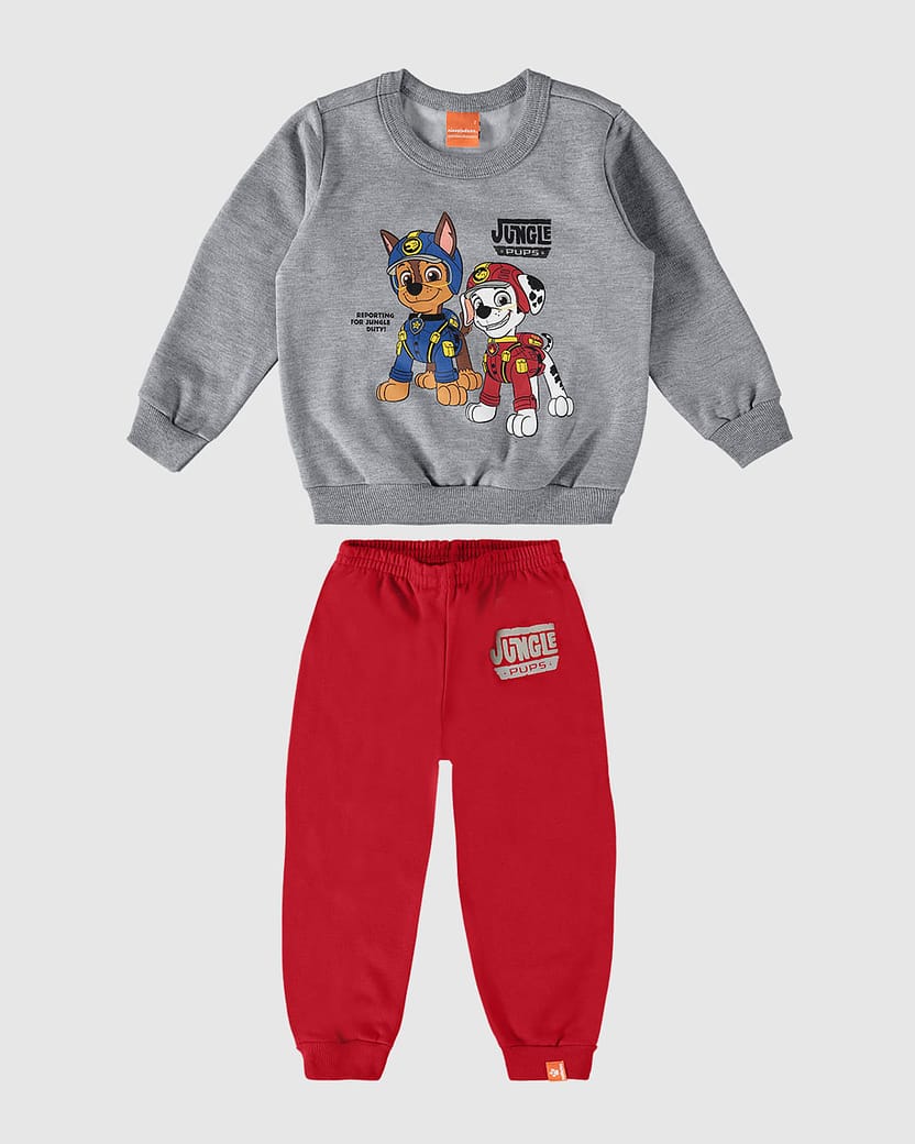 Conjunto Infantil Menino Blusão Patrulha Canina® Em Moletom Malwee Kids