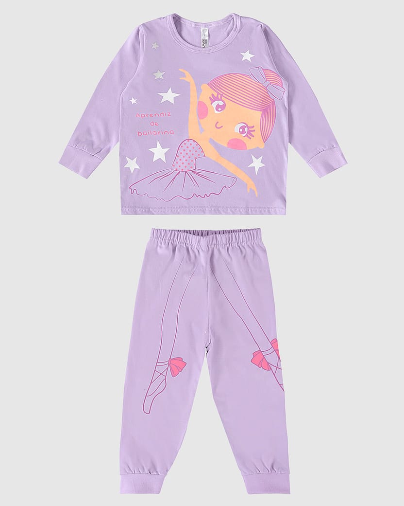 Pijama Infantil Menina Bailarina Em Algodão Malwee Kids