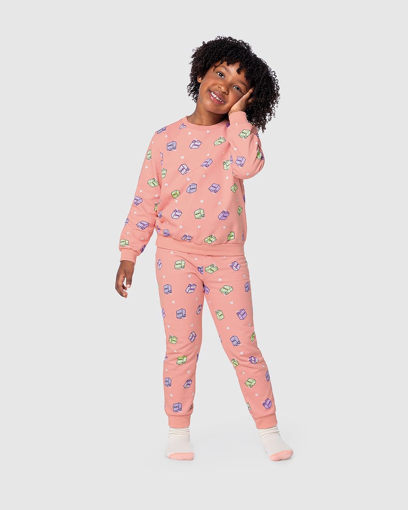 Pijama Infantil Unissex Longo Em Moletom Stretch Flanelado Malwee Kids