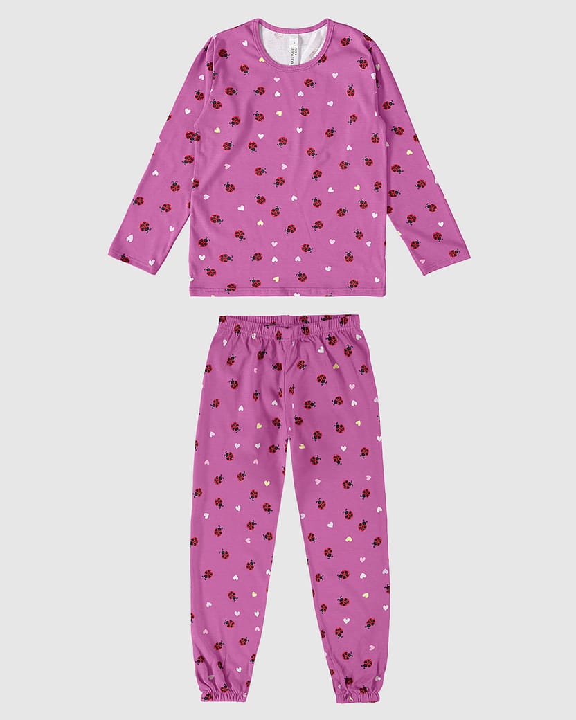 Pijama Infantil Unissex Estampa Joaninha Em Algodão Malwee Kids