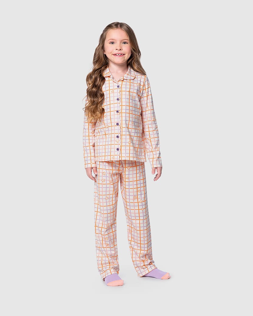 Pijama Infantil Unissex Estampa Xadrez Em Algodão Malwee Kids