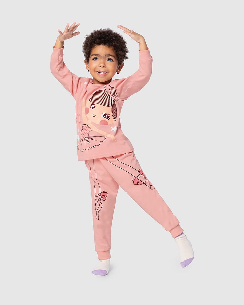 Pijama Infantil Menina Bailarina Em Algodão Malwee Kids