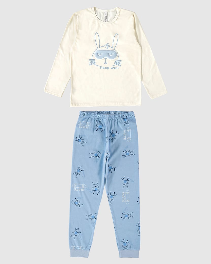 Pijama Infantil Unissex Calça Estampada Em Algodão Malwee Kids