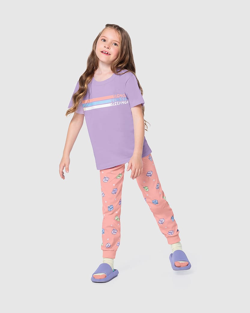 Pijama Infantil Unissex Silence Princess Sleeping Em Algodão Malwee Kids