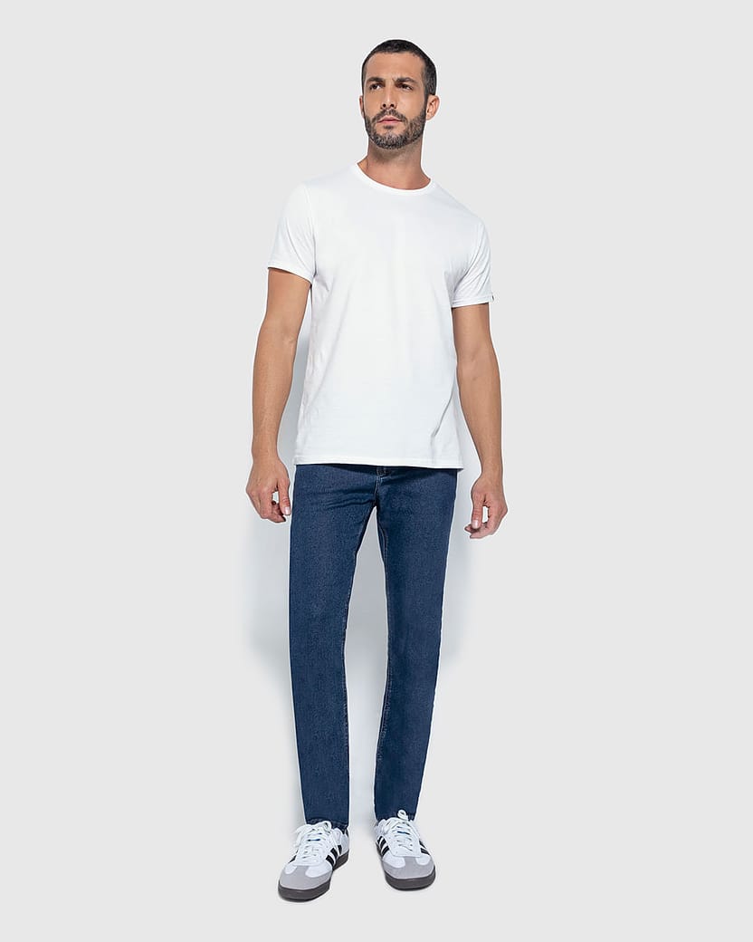 Calça Skinny Masculina Cintura Média Em Jeans Com Elastano - ENFIM
