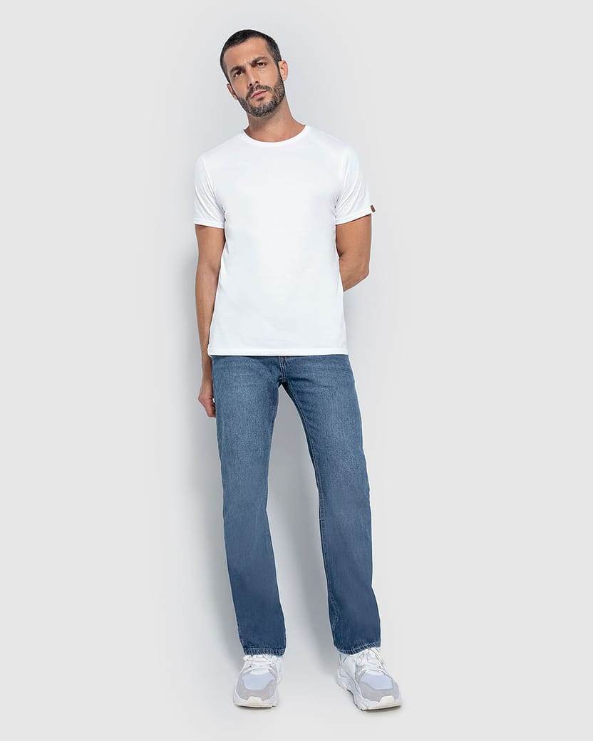 Calça Reta Masculina Em Jeans 100% Algodão - ENFIM
