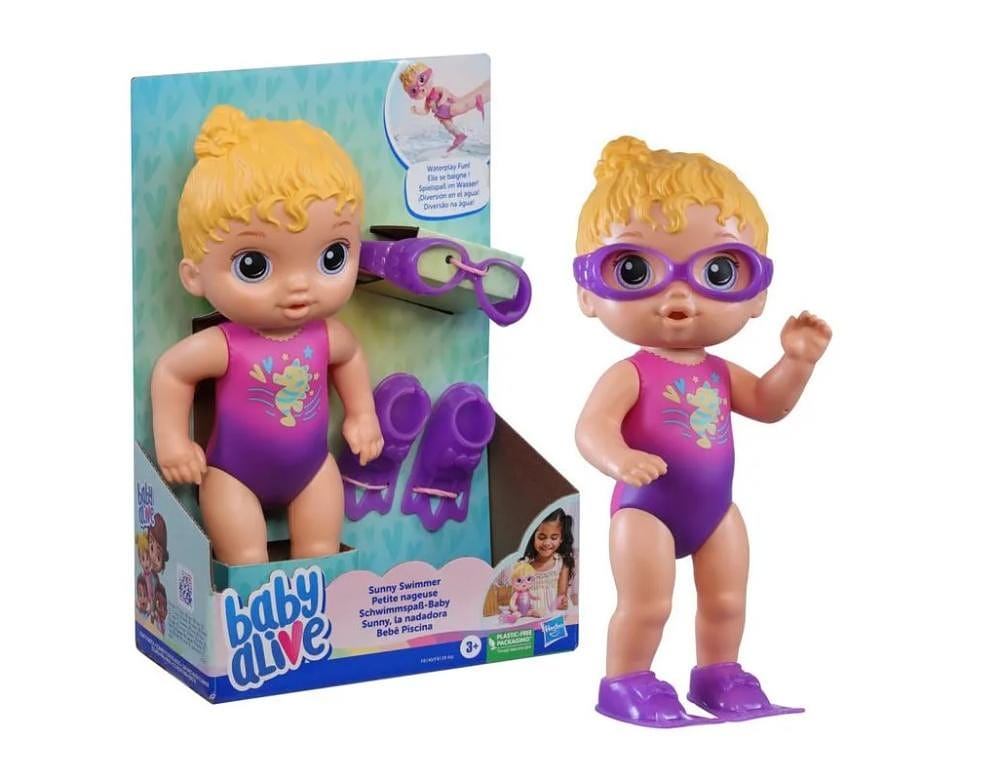 Boneca Baby Alive Sunny Swimmer Cabelos Loiros-F8140- Hasbro