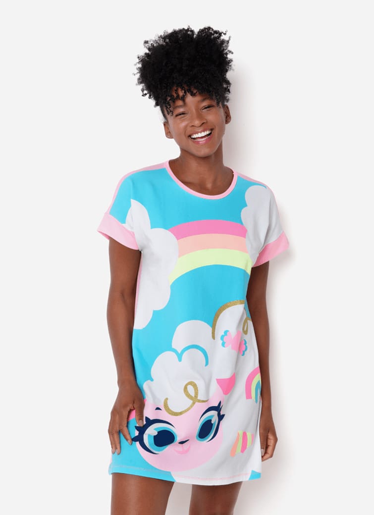 Camisola Manga Curta Viscolycra Feminino Ovelha