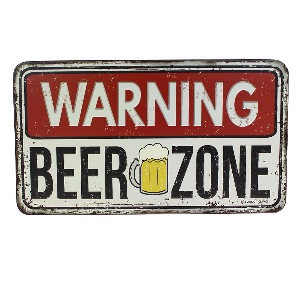 Placa warning beer zone