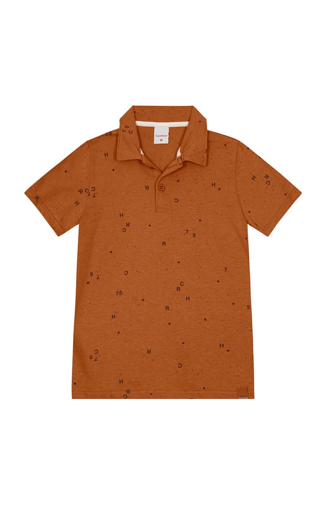 Camisa Polo Menino Estampada Em Malha Botonê - Carinhoso