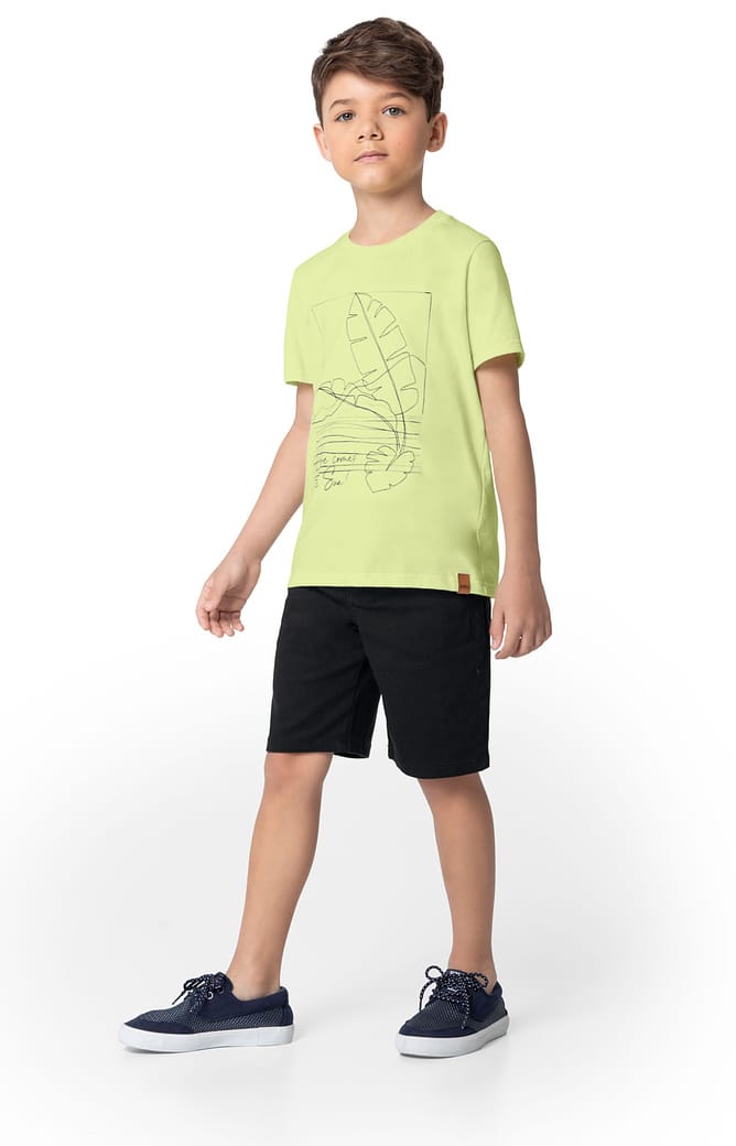 Camiseta Menino Estampa Com Bordado Em Algodão - Carinhoso