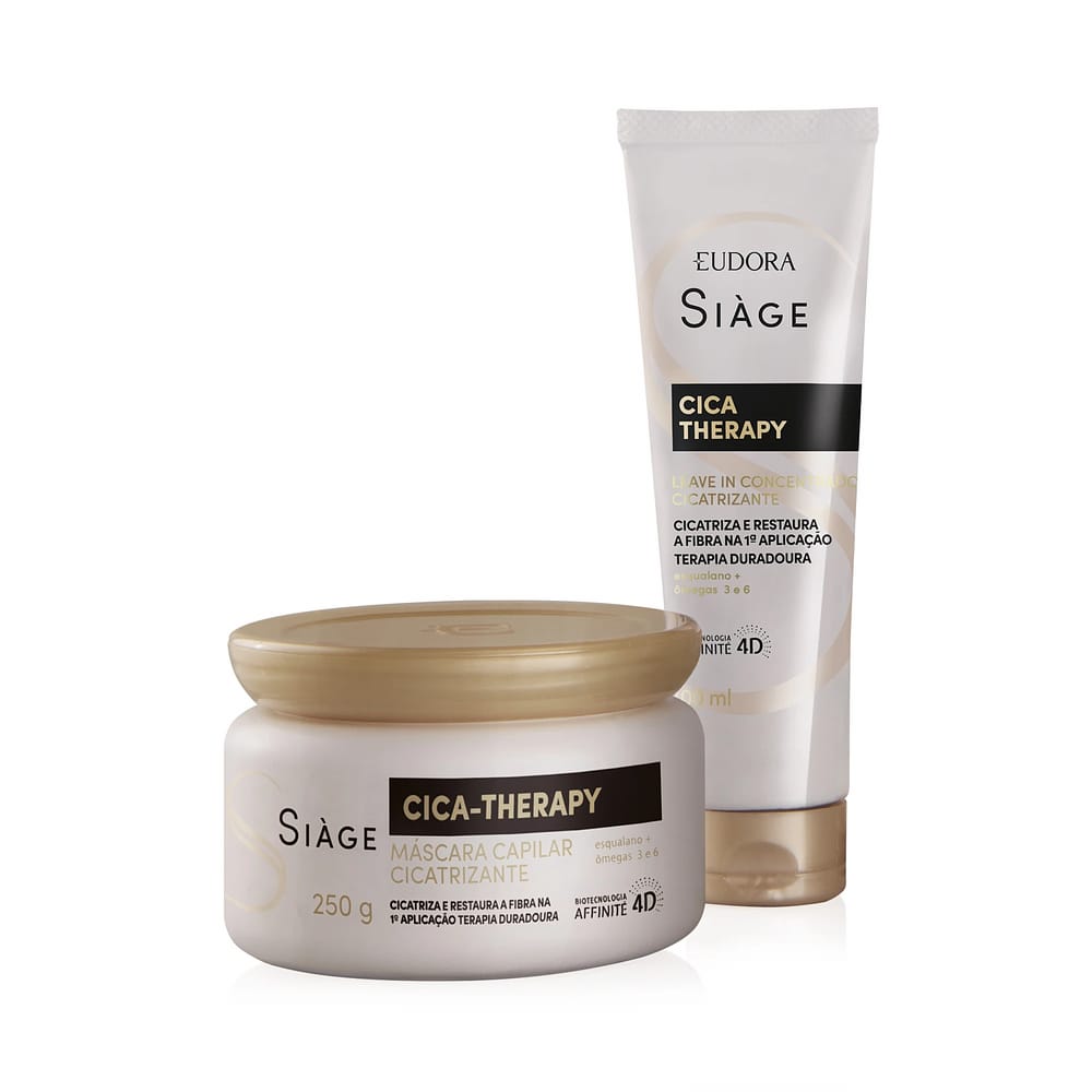 Combo Siàge Cica-Therapy: Máscara Capilar 250g + Leave-In 100ml