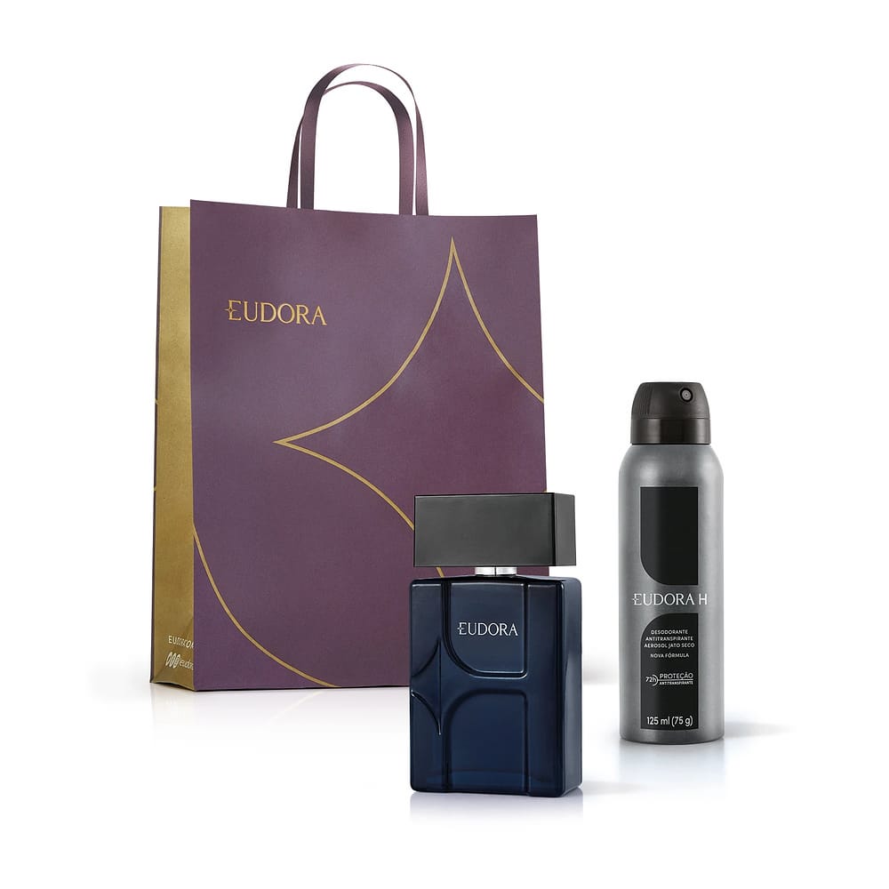 Combo Presente Eudora H: Desodorante Colônia 100ml + Desodorante Antitranspirante 125ml/75g + Sacola M