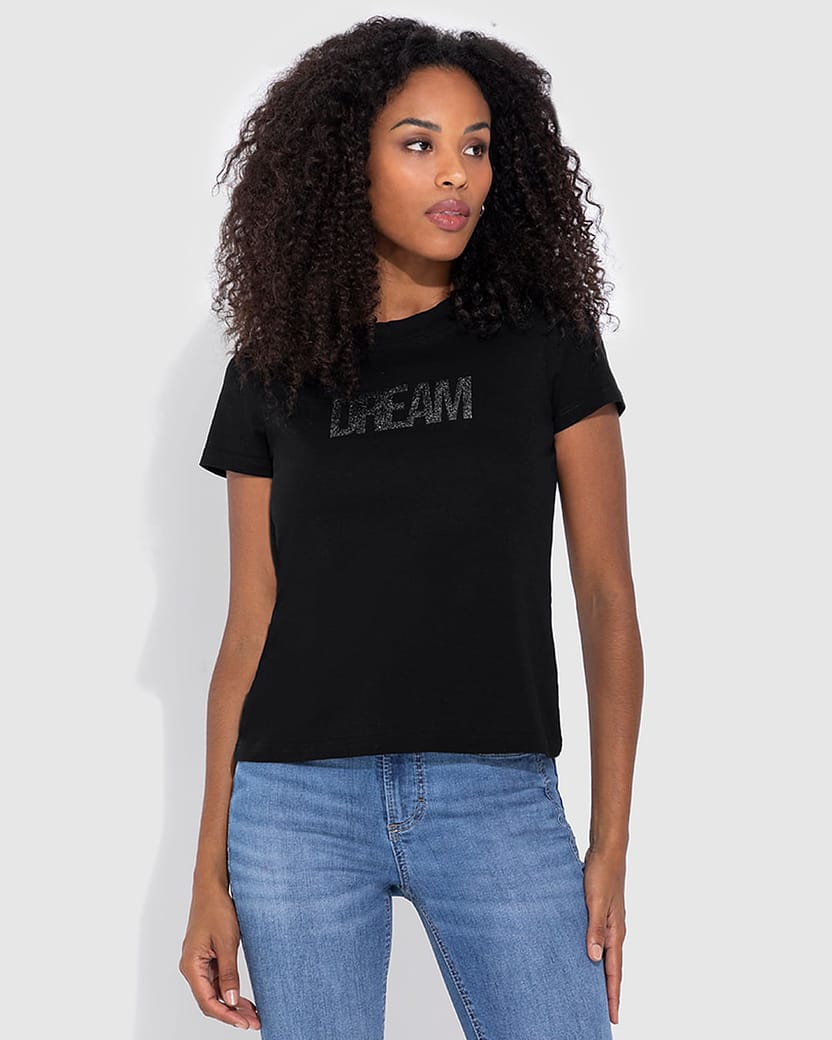 T-Shirt Feminina Baby Look Dream Em Algodão - ENFIM