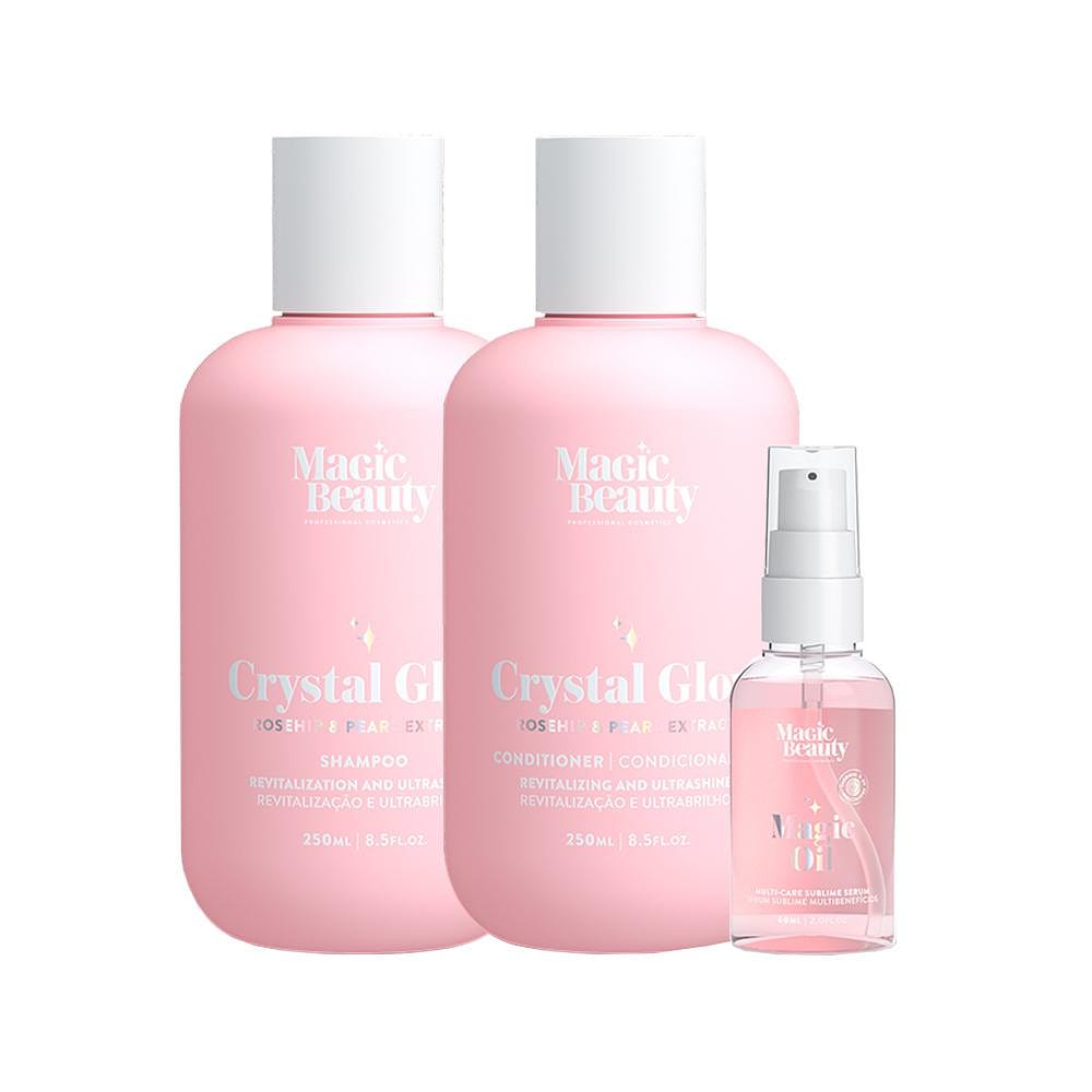 Kit Magic Beauty Crystal Glow - Shampoo 250ml e Condicionador 250ml e Sérum 60ml