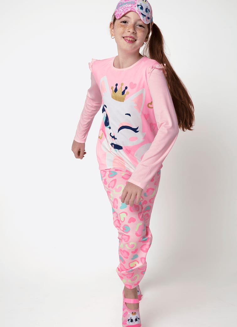 Pijama Longo Pijama Manga Longa Viscolycra Feminino