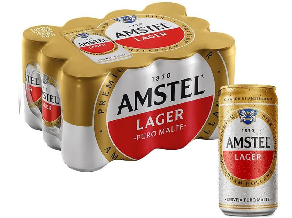 Cerveja Amstel Lager Puro Malte 12 Unidades Lata 269ml