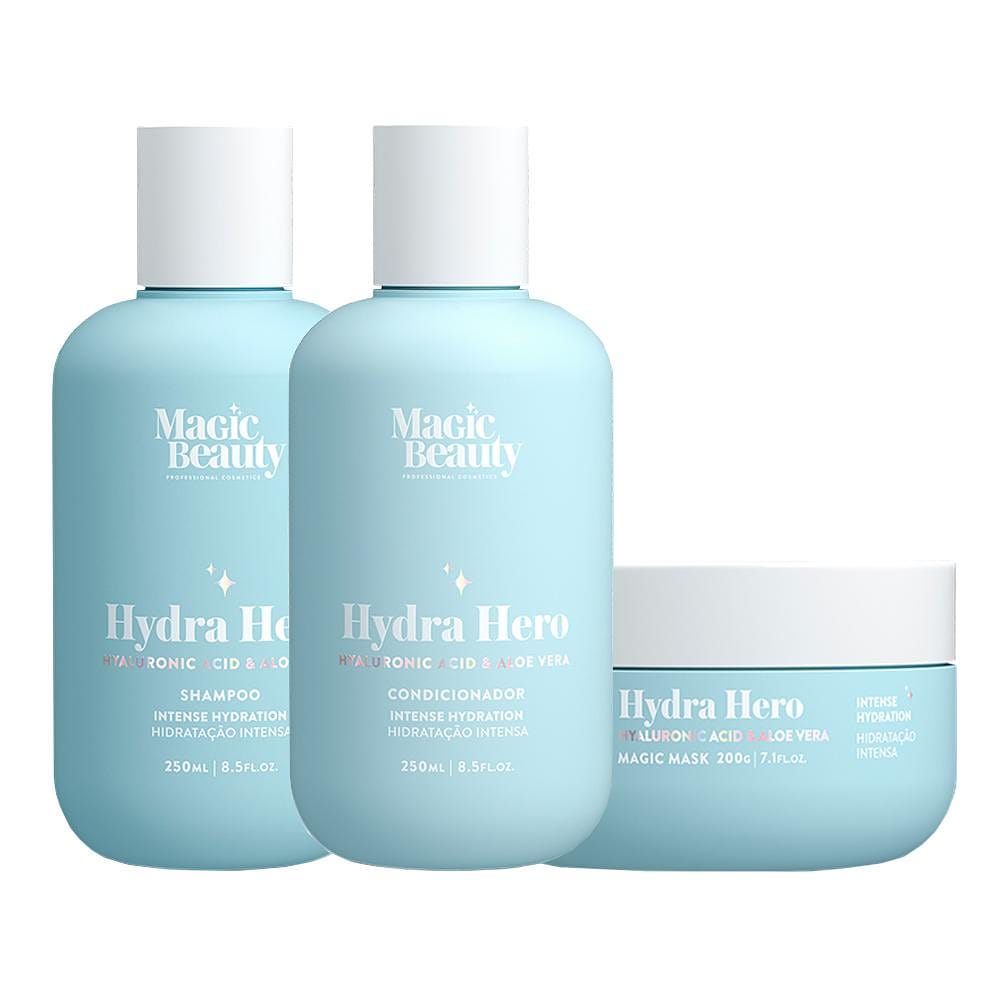 Kit Magic Beauty Hydra Hero - Shampoo 250ml e Condicionador 250ml e Máscara 200g