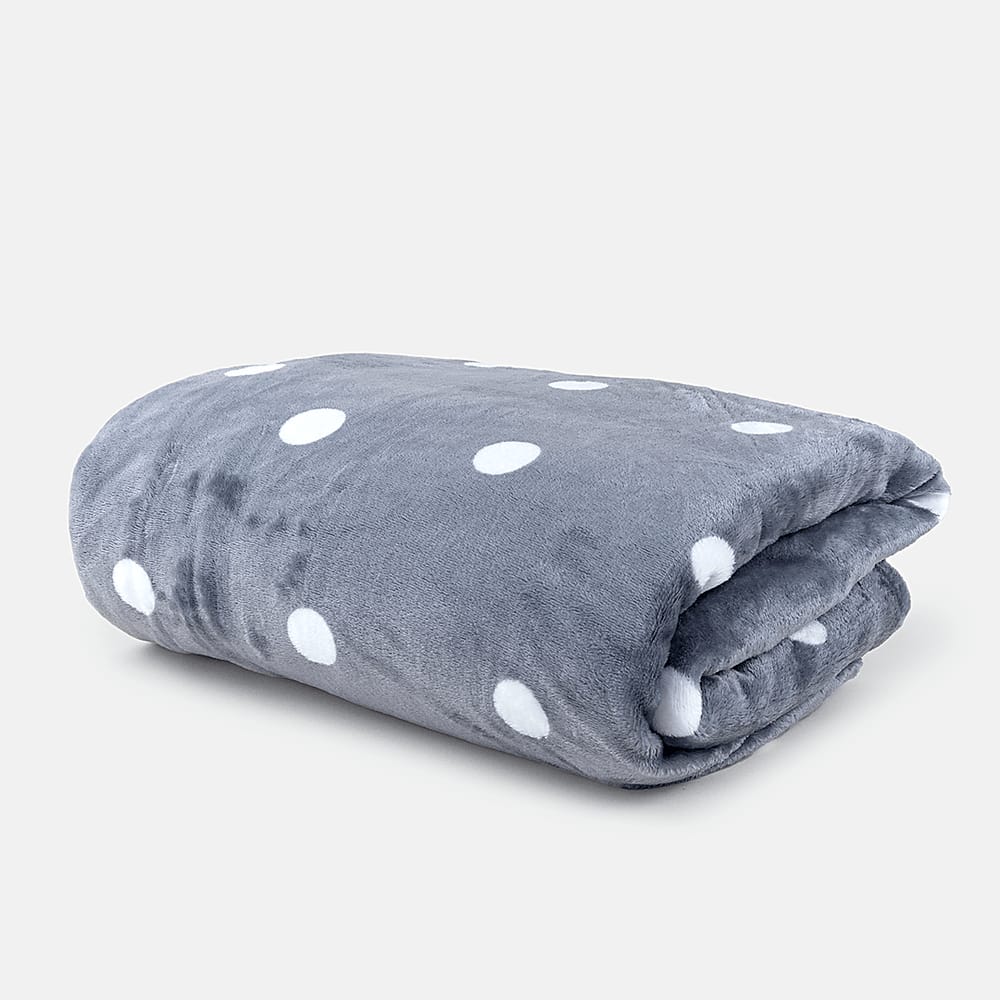 Cobertor Soft Poa Gris - Solteiro
