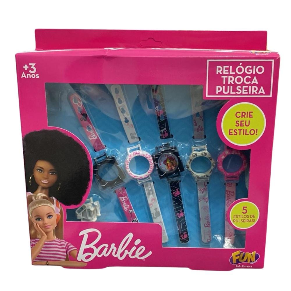 Relógio Infantil Troca Pulseiras Barbie - Fun