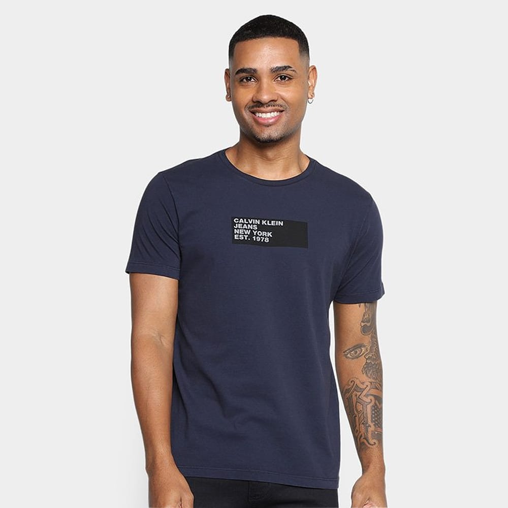 Camiseta Manga Curta Calvin Klein Ckj Statement Masculina