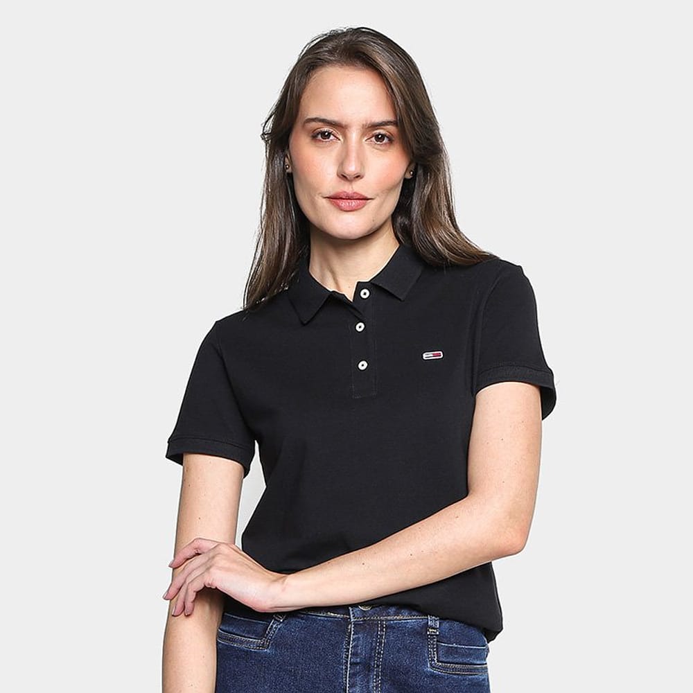 Camisa Polo Tommy Jeans Manga Curta Feminina