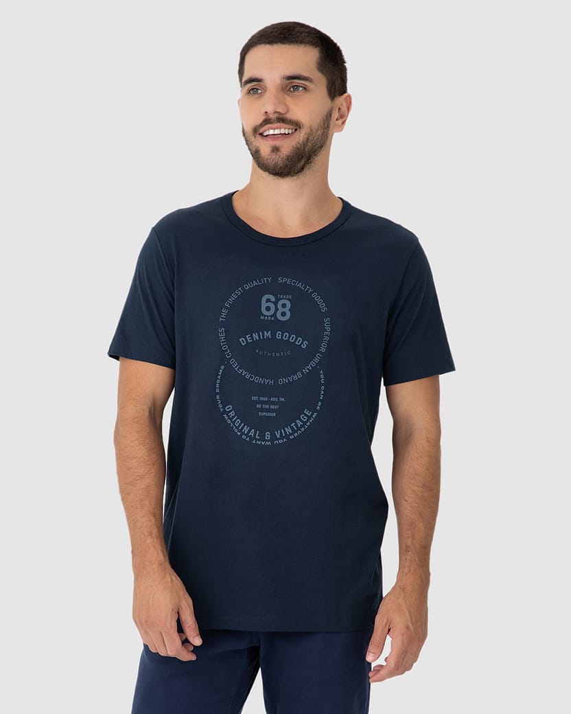 Camiseta Masculina Decote Redondo Denim Goods Em Algodão