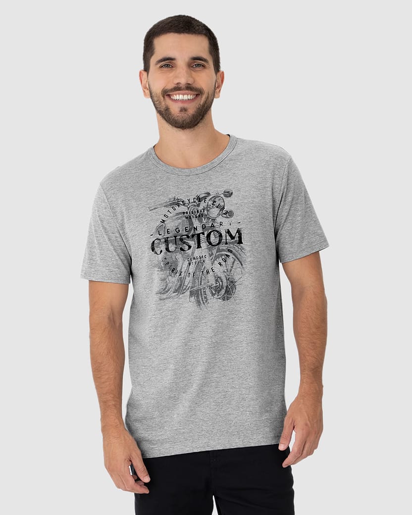 Camiseta Masculina Manga Curta Legendary Custom Em Algodão