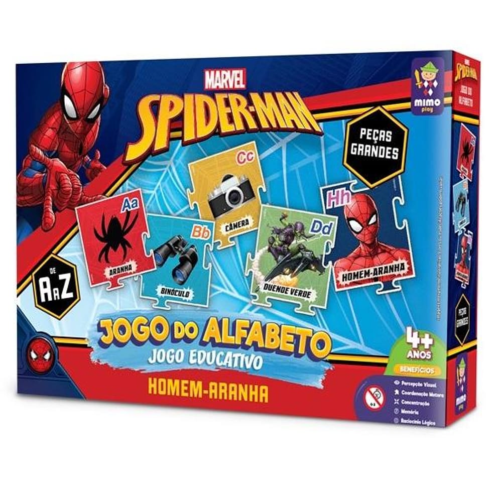 Jogo do Alfabeto Marvel Homem Aranha - Mimo Toys
