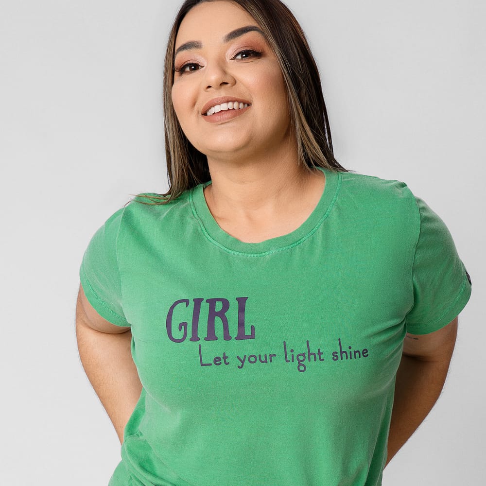 Camiseta T-shirt Feminina PP Girl verde