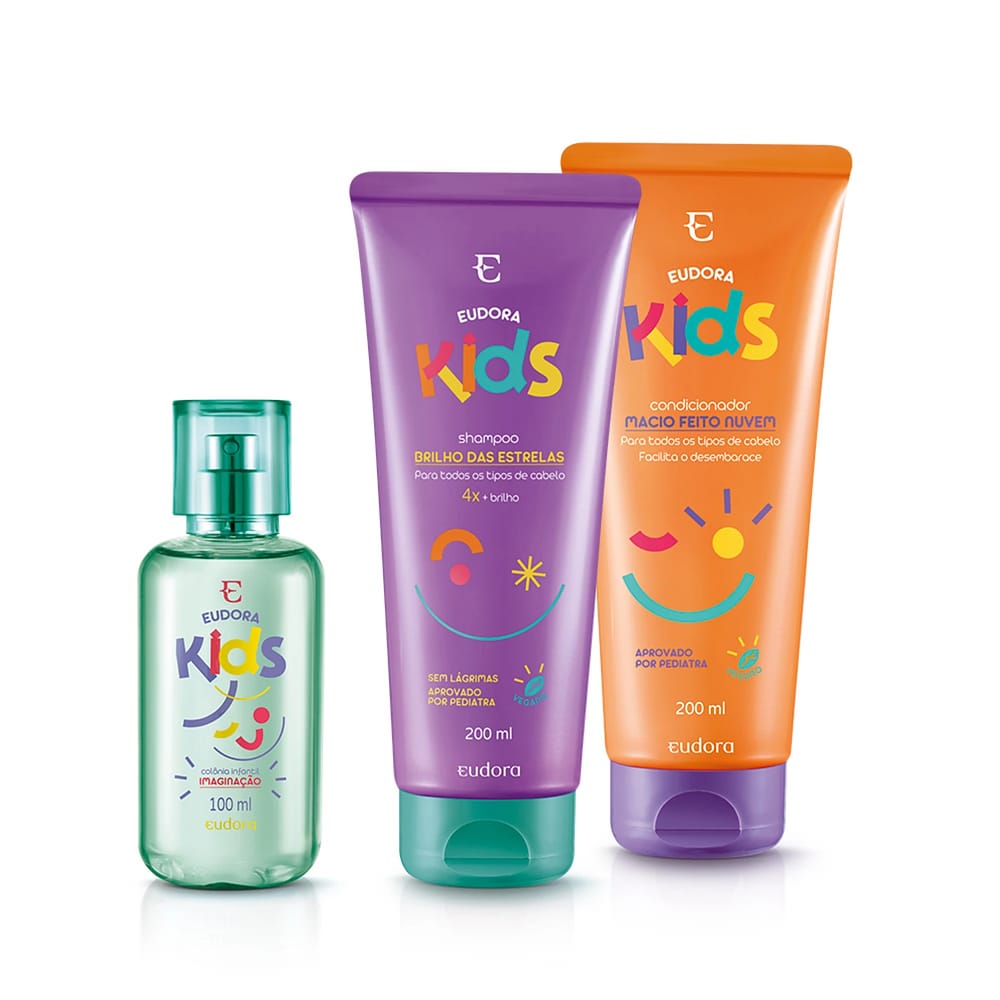 Eudora Kit Kids: Colônia Imaginação + Shampoo + Condicionador
