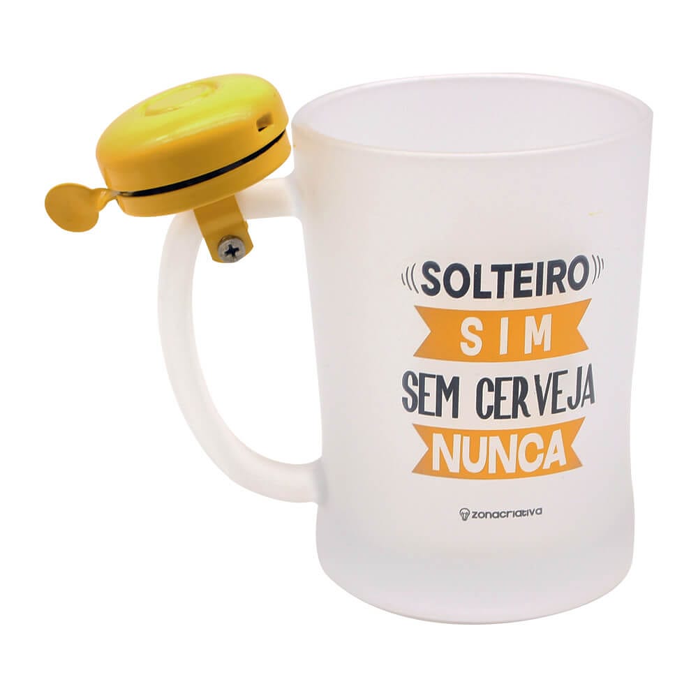 Caneca com Campainha Sem Cerveja Nunca - Zonacriativa