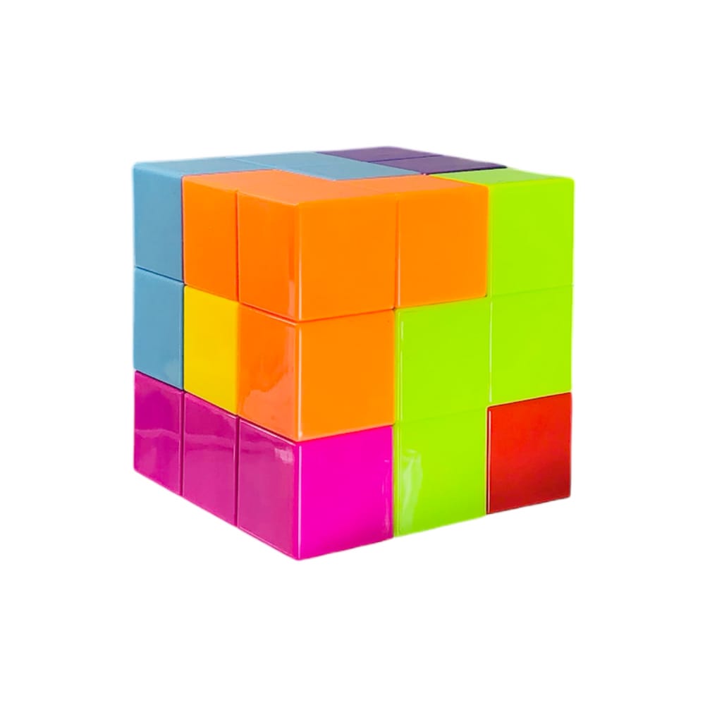 MagForma Cubos Puzzle Cores Sólidas 7 peças