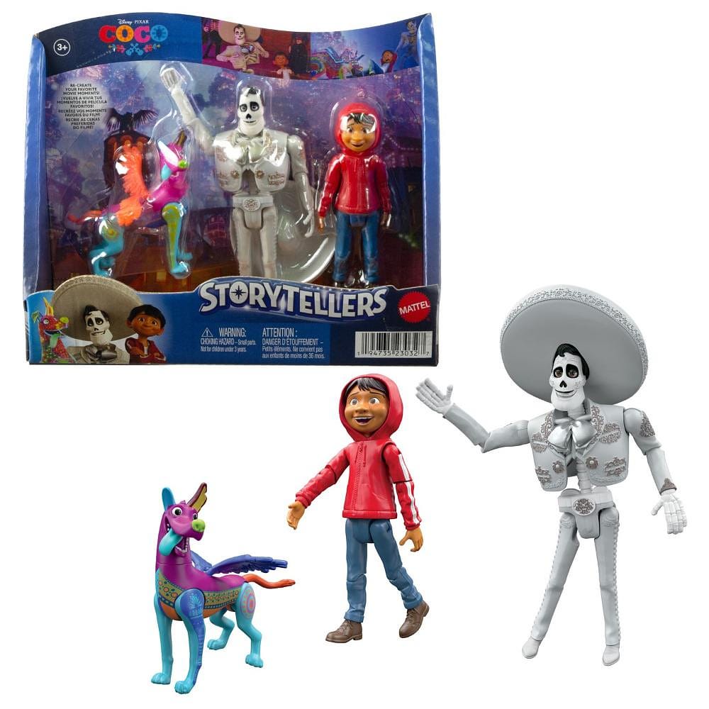 Disney Pixar Storytellers Coco Pacote com 3 - Mattel