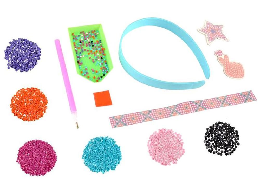 Kit Acessórios Youtuber Luluca Tiara e Stickers com Diamantes 13 Peças Brinquedos Estrela