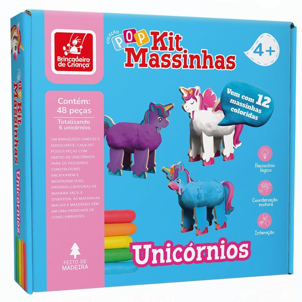 Kit de Massinha Unicórnios - Brincadeira de Criança