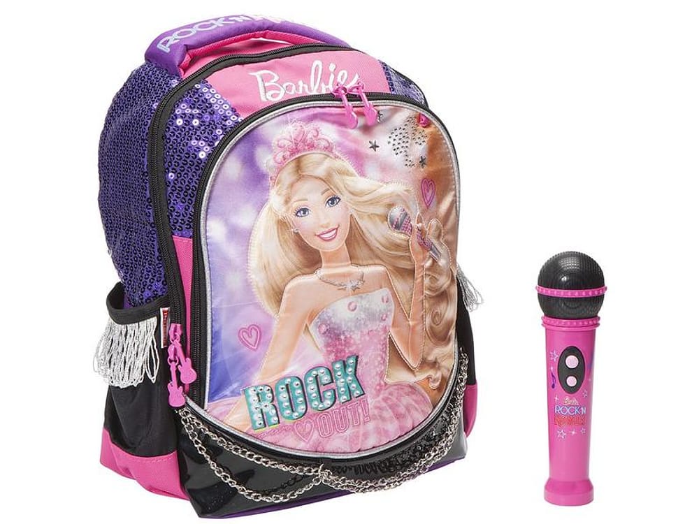 Mochila Infantil Escolar Tam. M Sestini Barbie - Rock In Royals com Microfone