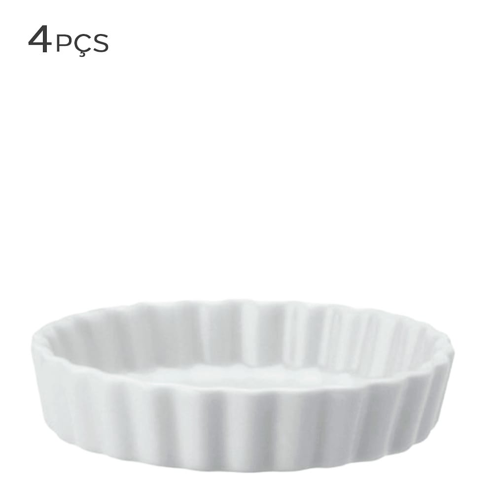 Forma para Crème Brûlée de Porcelana Branca 13CM 4PÇS