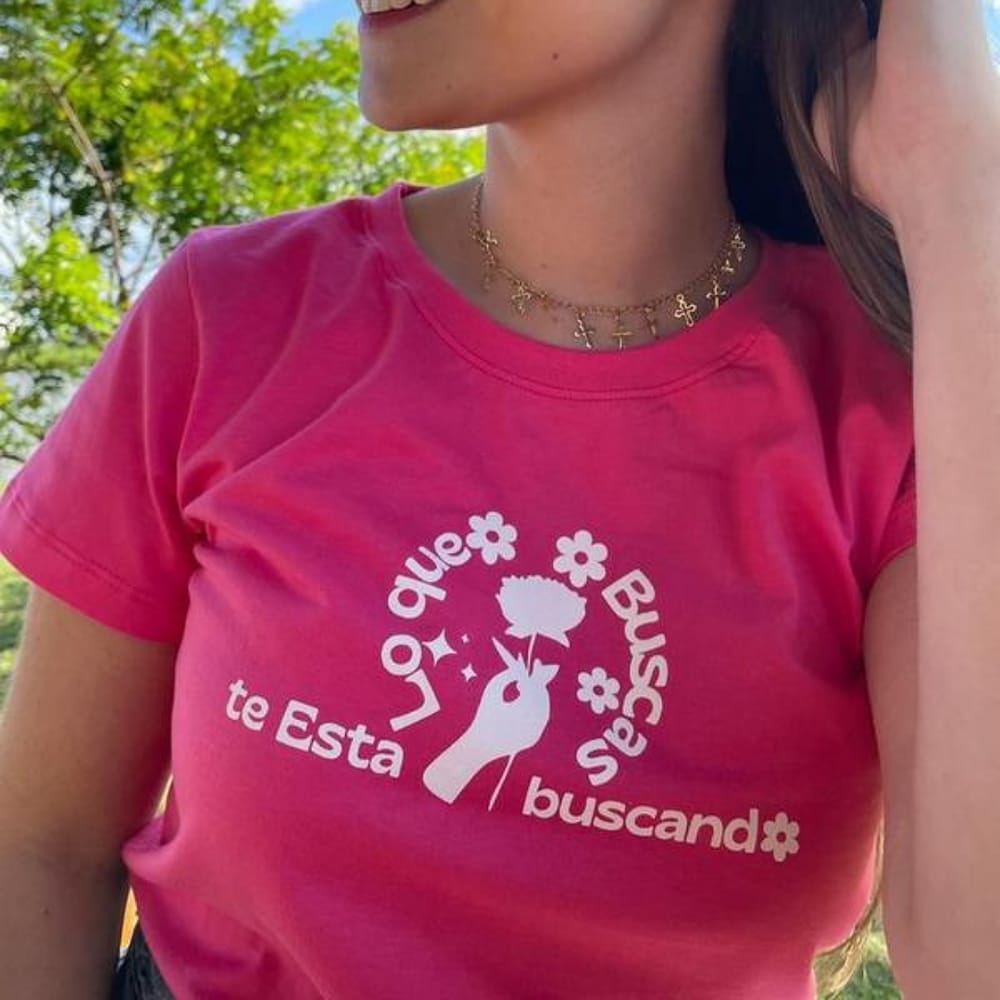 Camiseta T-shirt Feminina lo que buscas Rosa