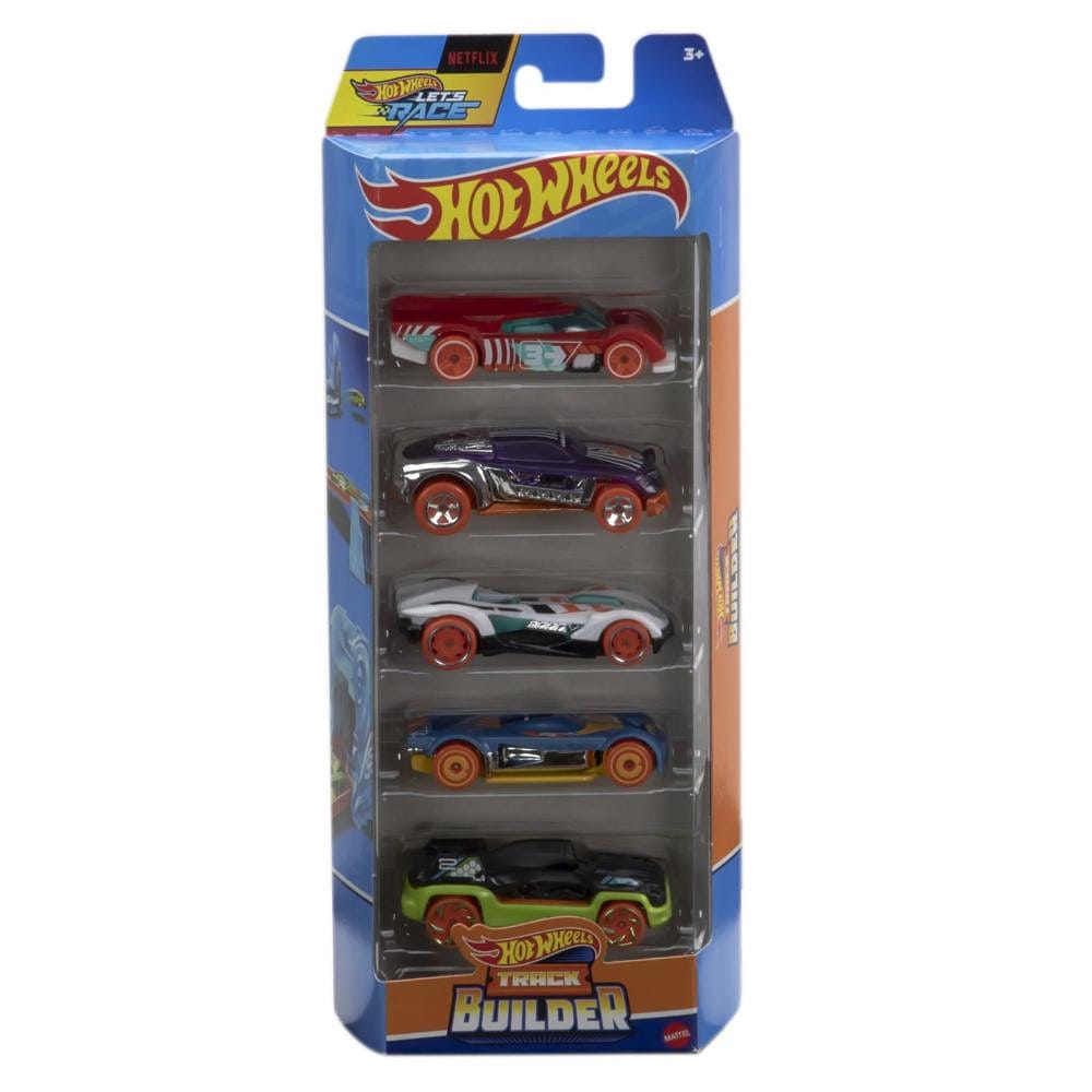 Hot Wheels Pacote 5 Carros Track Builder - Mattel