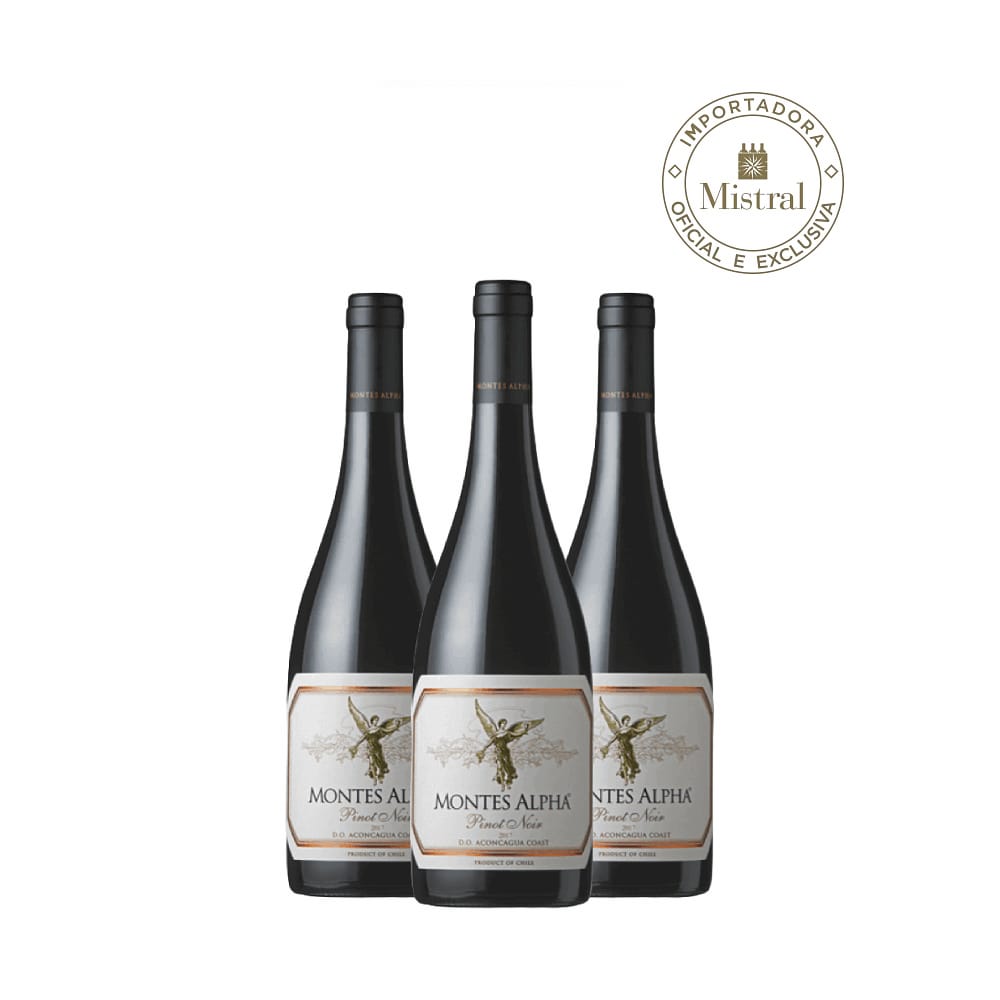 Kit 3 Vinhos Tinto Montes Alpha Pinot Noir 2020