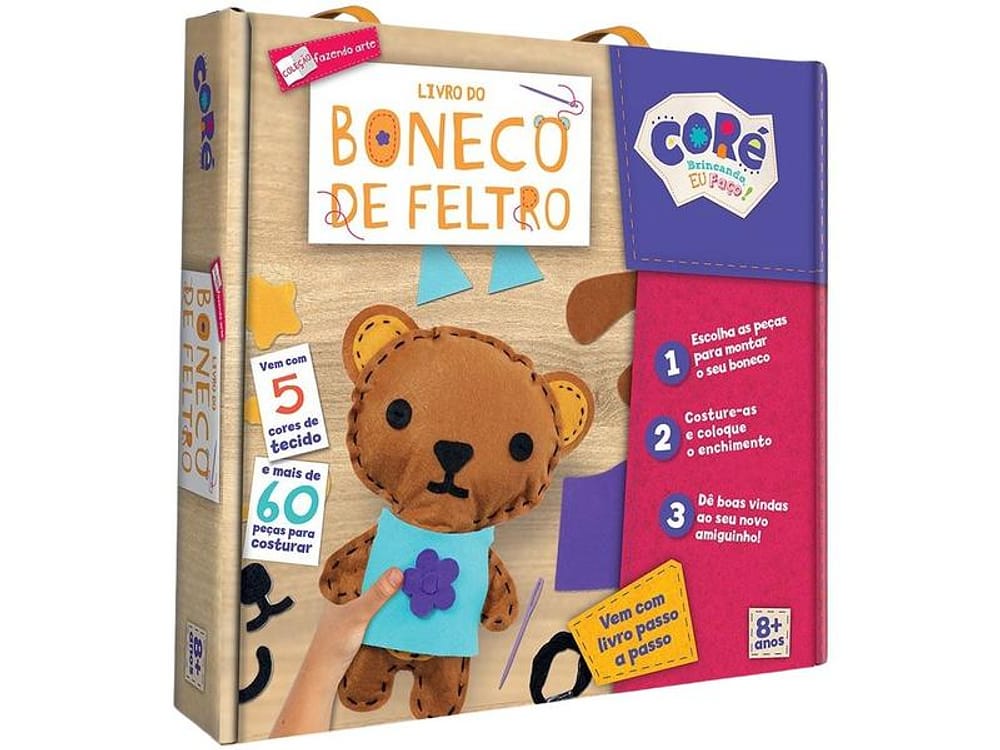 Livro de Atividades Boneco de Feltro com Acessórios