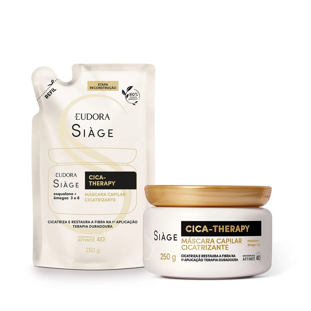 Combo Siàge Cica-Therapy Máscara: Máscara Capilar 250g + Refil Máscara Capilar 250g