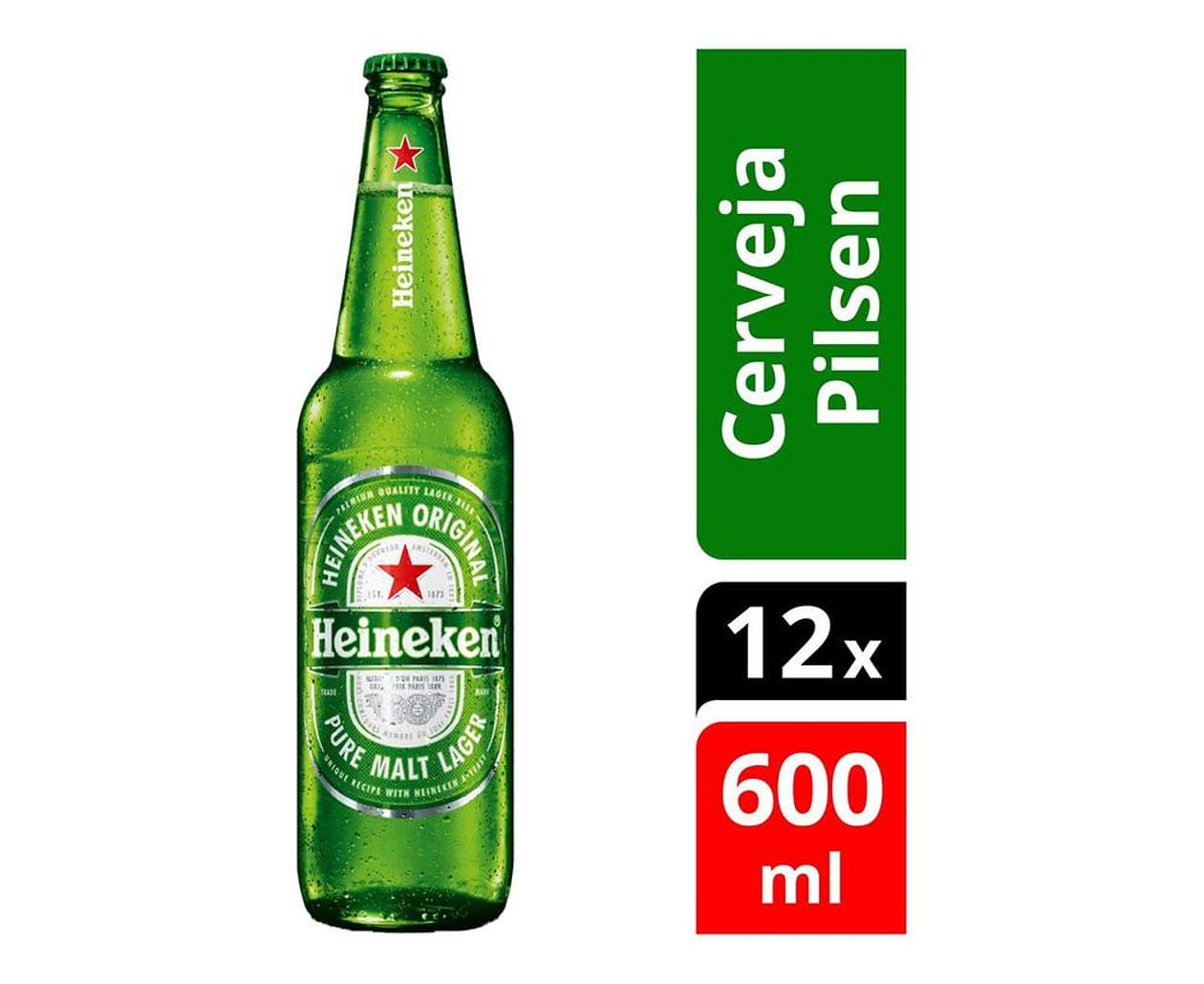 Cerveja Heineken Puro Malte Pilsen Unidades Garrafa Ml